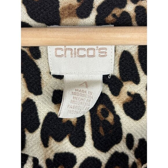 Chico's Womens Top Leopard Size‎ 4X Fall Office Career Animal Print Cheetah - Picture 3 of 6
